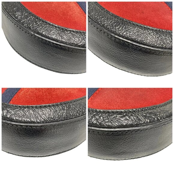 Auth GUCCI Ophidia 550618 Red Black Navy Suede Leather Shoulder Bag - Picture 16 of 16